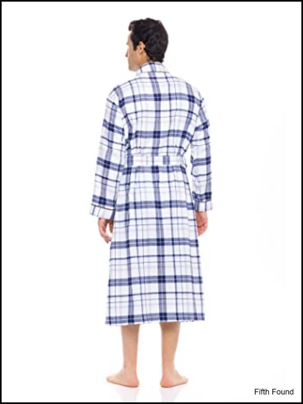 Shawl Collar Flannel Fleece Robe Full Length with Tie Cotton